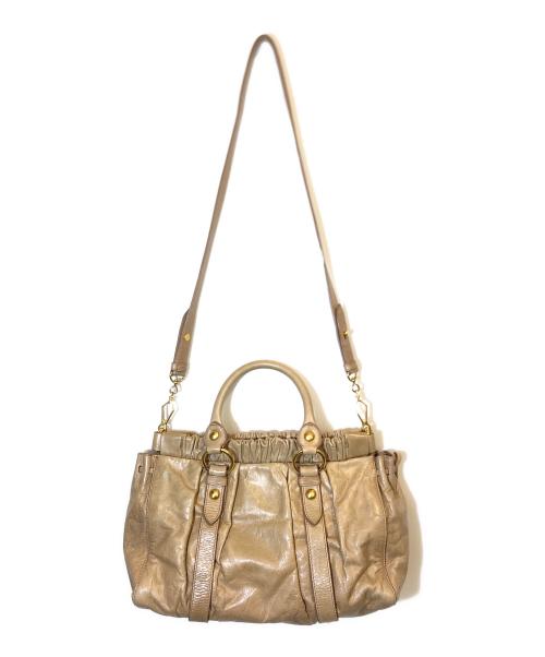 MIU MIU（ミュウミュウ）MIU MIU (ミュウミュウ) 2WAYバッグ ベージュ サイズ:表記なしの古着・服飾アイテム