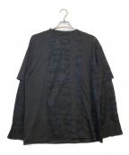 FenG CHen WANGフェンチェンワン）の古着「カモ柄レイヤードカットソー」｜ブラック