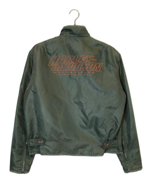 HARLEY-DAVIDSON（ハーレーダビッドソン）HARLEY-DAVIDSON (ハーレーダビッドソン) ナイロンジップジャケット グリーン サイズ:Lの古着・服飾アイテム