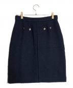 CHANELシャネル）の古着「パイル地ココマークボタンスカート」｜ブルー