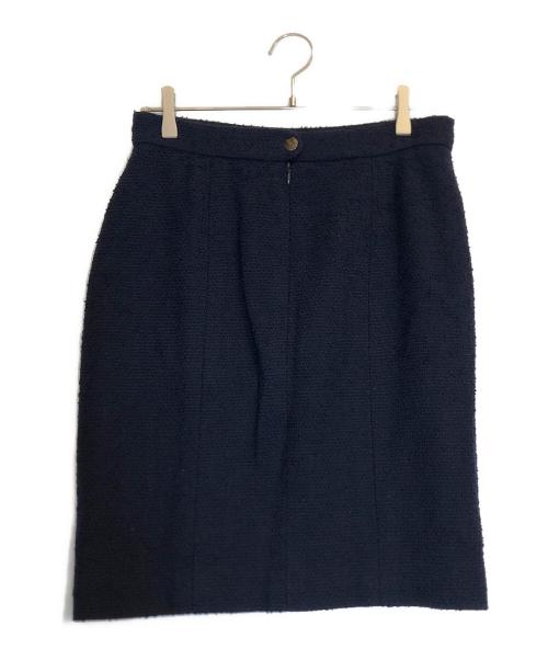 CHANEL（シャネル）CHANEL (シャネル) パイル地ココマークボタンスカート ブルー サイズ:38の古着・服飾アイテム