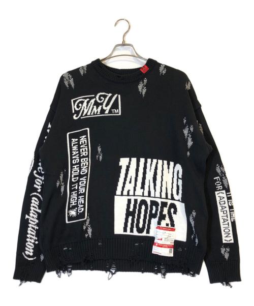 MIHARA YASUHIRO（ミハラヤスヒロ）MIHARA YASUHIRO (ミハラヤスヒロ) ジャガードニットプルオーバー ブラック サイズ:48の古着・服飾アイテム