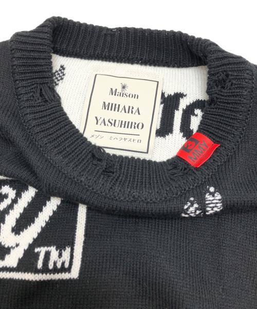 MIHARA YASUHIRO（ミハラヤスヒロ）MIHARA YASUHIRO (ミハラヤスヒロ) ジャガードニットプルオーバー ブラック サイズ:48の古着・服飾アイテム