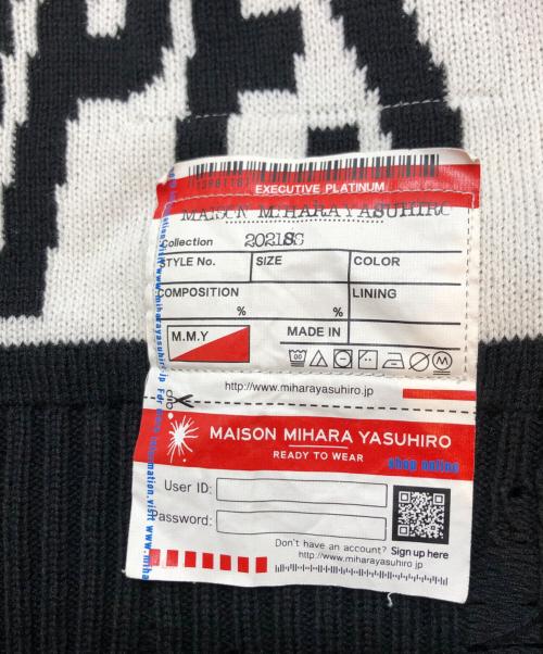 MIHARA YASUHIRO（ミハラヤスヒロ）MIHARA YASUHIRO (ミハラヤスヒロ) ジャガードニットプルオーバー ブラック サイズ:48の古着・服飾アイテム