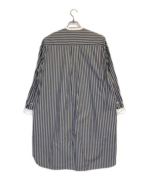 Gymphlex（ジムフレックス）Gymphlex (ジムフレックス) バンドカラーシャツワンピース ネイビー サイズ:12(M~の古着・服飾アイテム