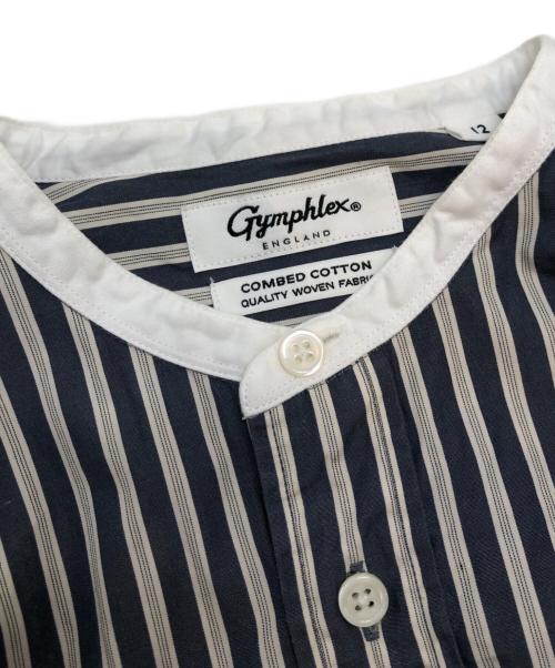 Gymphlex（ジムフレックス）Gymphlex (ジムフレックス) バンドカラーシャツワンピース ネイビー サイズ:12(M~の古着・服飾アイテム