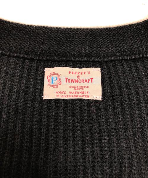 TOWN CRAFT（タウンクラフト）TOWN CRAFT (タウンクラフト) 60s LINE CARDIGAN ブラック サイズ:M(38-40)の古着・服飾アイテム
