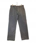 KOJIMA GENESコジマジーンズ）の古着「ヒッコリーデニムパンツ」｜ネイビー