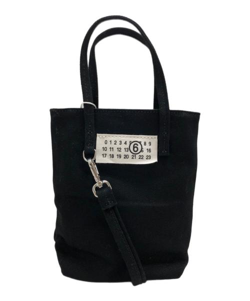 MM6 Maison Margiela（エムエムシックスメゾンマルジェラ）MM6 Maison Margiela (エムエムシックスメゾンマルジェラ) キャンバスショルダーバッグ ブラック 未使用品の古着・服飾アイテム