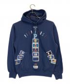 PINK HOUSEピンクハウス）の古着「ロゴワッペンパーカー」｜ブルー