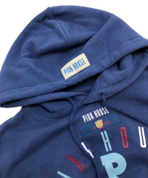 PINK HOUSE（ピンクハウス）PINK HOUSE (ピンクハウス) ロゴワッペンパーカー ブルー サイズ:表記なしの古着・服飾アイテム