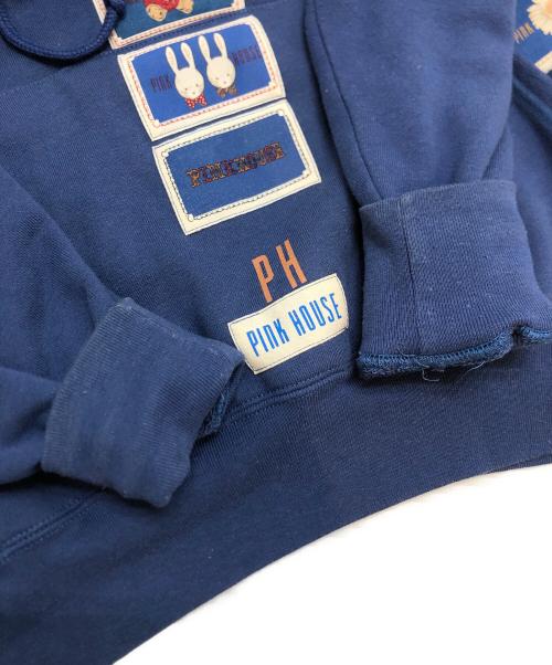 PINK HOUSE（ピンクハウス）PINK HOUSE (ピンクハウス) ロゴワッペンパーカー ブルー サイズ:表記なしの古着・服飾アイテム