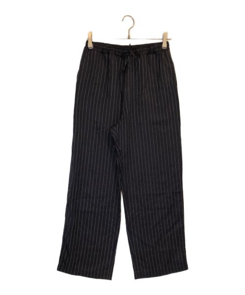 SLOBE IENA（スローブ イエナ）SLOBE IENA (スローブ イエナ) フィブリルストライプリラックスパンツ ブラック サイズ:Mの古着・服飾アイテム