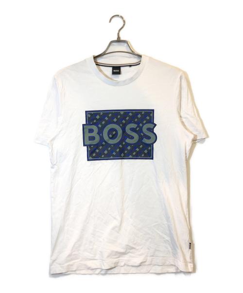 HUGO BOSS（ヒューゴ ボス）HUGO BOSS (ヒューゴ ボス) プリントTシャツ ホワイト サイズ:Lの古着・服飾アイテム