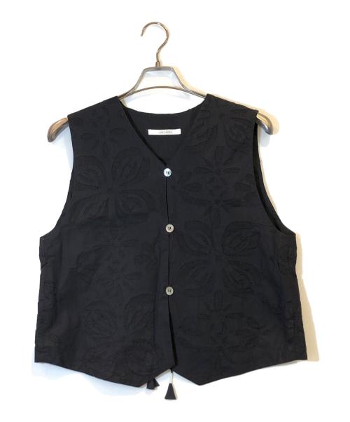 PLAIN PEOPLE（プレインピープル）PLAIN PEOPLE (プレインピープル) リバーアップリケベスト ブラック サイズ:9の古着・服飾アイテム