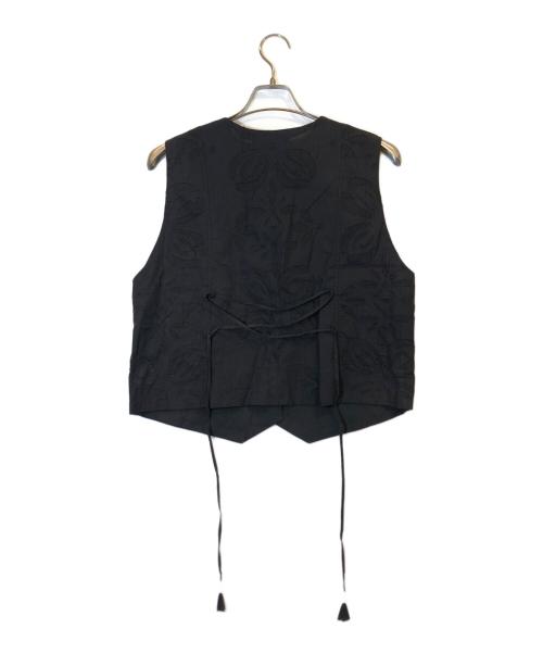 PLAIN PEOPLE（プレインピープル）PLAIN PEOPLE (プレインピープル) リバーアップリケベスト ブラック サイズ:9の古着・服飾アイテム