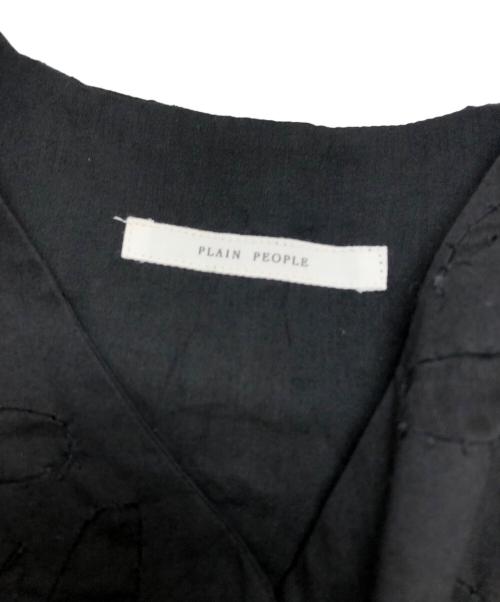 PLAIN PEOPLE（プレインピープル）PLAIN PEOPLE (プレインピープル) リバーアップリケベスト ブラック サイズ:9の古着・服飾アイテム