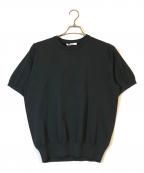 SLOANEスローン）の古着「18ゲージ 二重臼天竺編み ウォッシャブル クルーネック ニット」｜ブラック