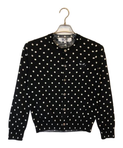 PLAY COMME des GARCONS（プレイコムデギャルソン）PLAY COMME des GARCONS (プレイコムデギャルソン) ドット柄ハートカーディガン ブラック サイズ:Ｓの古着・服飾アイテム