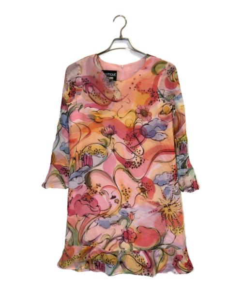 BOUTIQUE MOSCHINO（ブティック モスキーノ）BOUTIQUE MOSCHINO (ブティック モスキーノ) 総柄シアーワンピース マルチカラー サイズ:M 未使用品の古着・服飾アイテム