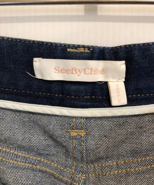 SEE BY CHLOE（シーバイクロエ）SEE BY CHLOE (シーバイクロエ) ステッチデニムガウチョパンツ インディゴ サイズ:26の古着・服飾アイテム
