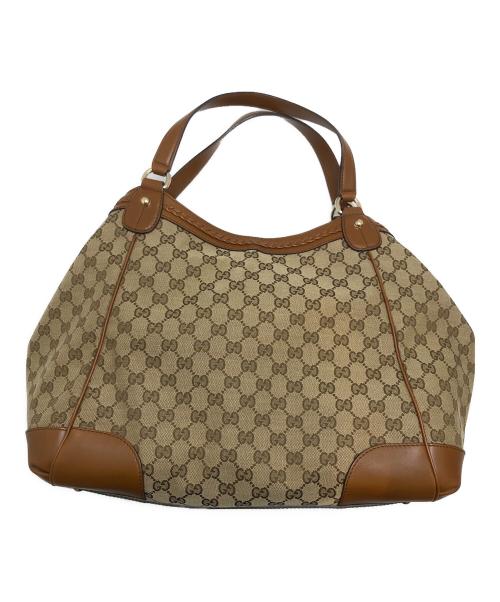 GUCCI（グッチ）GUCCI (グッチ) インターロッキングGキャンバストートバッグ ベージュの古着・服飾アイテム