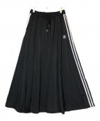 adidas Originalsアディダスオリジナル）の古着「LONG SATIN SKIRT（ロングサテンスカート）」｜ブラック