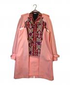 COMME des GARCONS HOMME PLUSコムデギャルソンオムプリュス）の古着「ジャガード切替ジャケットコート」｜ピンク