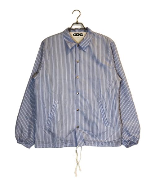 CDG（シーディージー）CDG (シーディージー) ストライプコーチジャケット ブルー サイズ:Mの古着・服飾アイテム