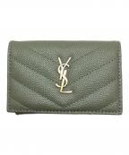 Saint Laurent Parisサンローランパリ）の古着「3つ折り財布」｜グリーン