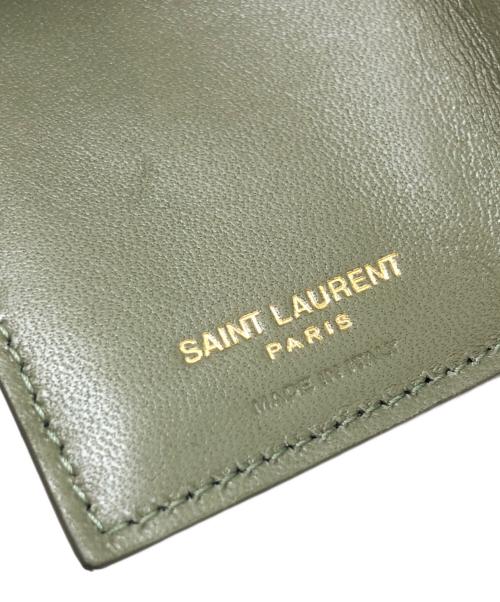 Saint Laurent Paris（サンローランパリ）Saint Laurent Paris (サンローランパリ) 3つ折り財布 グリーンの古着・服飾アイテム