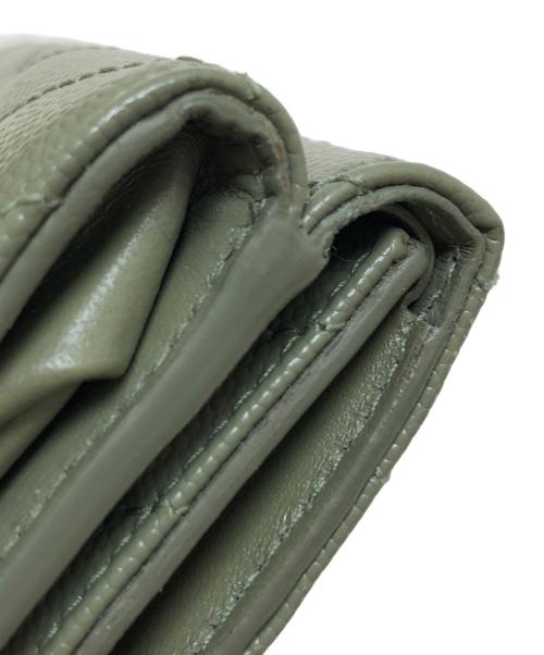 Saint Laurent Paris（サンローランパリ）Saint Laurent Paris (サンローランパリ) 3つ折り財布 グリーンの古着・服飾アイテム