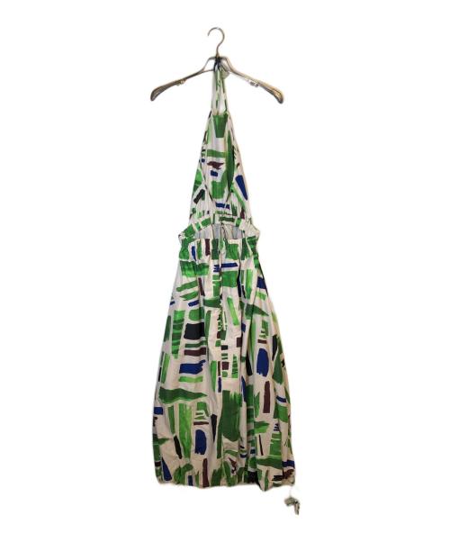 MAISON SPECIAL（メゾンスペシャル）MAISON SPECIAL (メゾンスペシャル) アブストラクトホルターネックワンピース ホワイト サイズ:Freeの古着・服飾アイテム