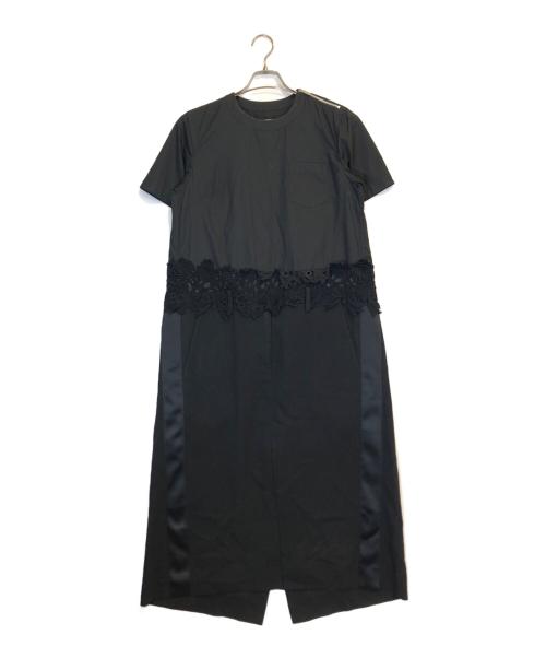 sacai（サカイ）sacai (サカイ) ショルダージップドッキングワンピース ブラック サイズ:Mの古着・服飾アイテム