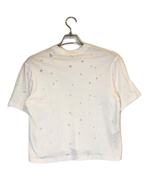 MARNI（マルニ）MARNI (マルニ) ダメージ加工クロップドTシャツ ホワイト サイズ:38の古着・服飾アイテム