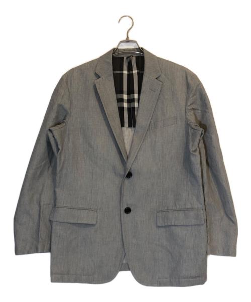 BURBERRY LONDON（バーバリーロンドン）BURBERRY LONDON (バーバリーロンドン) リネン混テーラードジャケット グレー サイズ:LLの古着・服飾アイテム