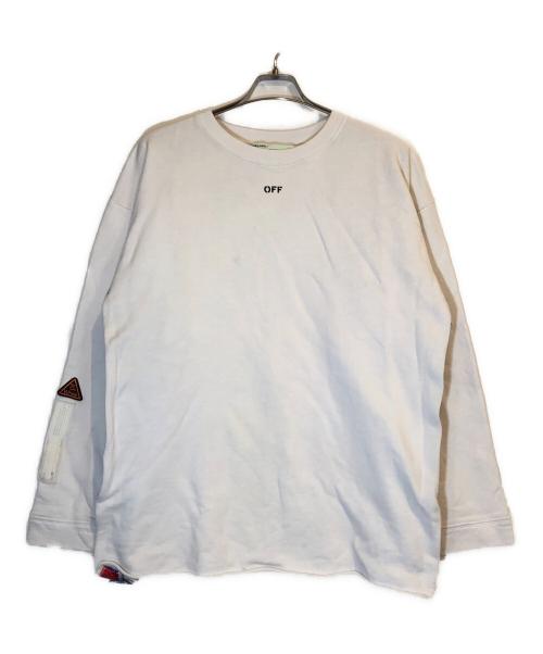 OFFWHITE（オフホワイト）OFFWHITE (オフホワイト) TAPE OVER CREWNECK ホワイト サイズ:Sの古着・服飾アイテム
