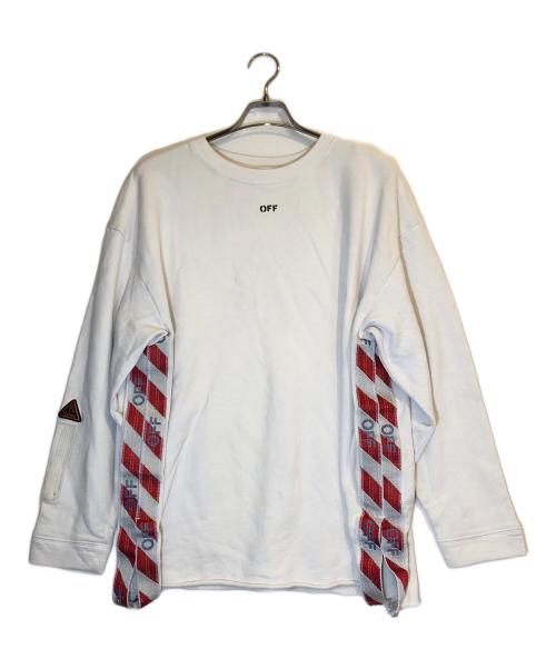 OFFWHITE（オフホワイト）OFFWHITE (オフホワイト) TAPE OVER CREWNECK ホワイト サイズ:Sの古着・服飾アイテム