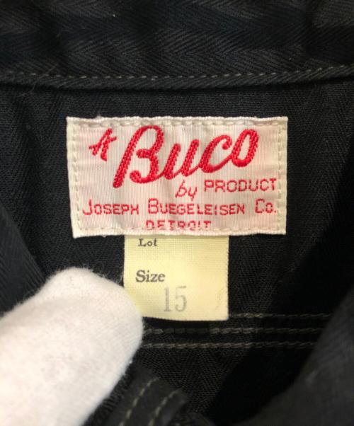 THE REAL McCOY'S（ザ・リアルマッコイズ）THE REAL McCOY'S (ザ・リアルマッコイズ) BUCO CLUB SHIRT S/S ブラック サイズ:15の古着・服飾アイテム