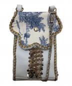 nori enomotoノリ エノモト）の古着「wave leather iphone folder」｜ブルー