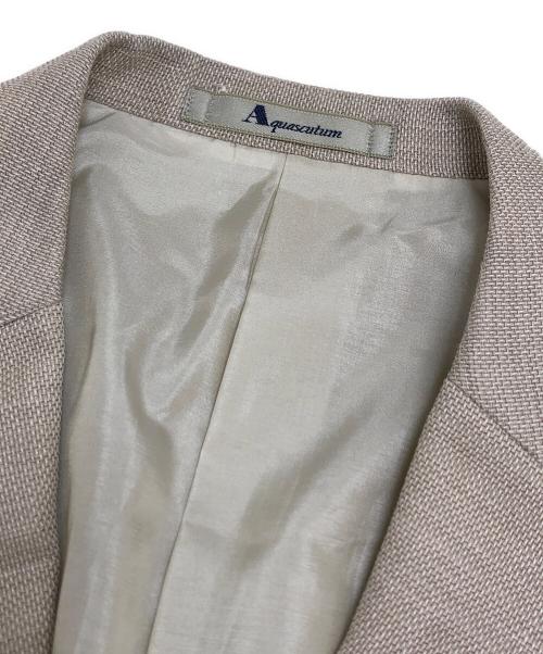 Aquascutum（アクアスキュータム）Aquascutum (アクアスキュータム) リネンシルク混テーラードジャケット ベージュ サイズ:表記なしの古着・服飾アイテム