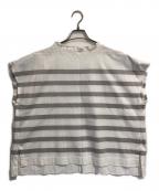 porter des boutonsポルテデブトン）の古着「ドロールフレンチスリーブボーダー」｜ホワイト