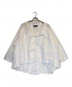 MOYURUモユル）の古着「アシンメトリー変形シャツ」｜ホワイト