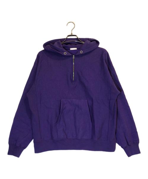 ULTERIOR（アルテリア）ULTERIOR (アルテリア) FADED SILKY TERRY RW HALF ZIP HOODIE パープル サイズ:3の古着・服飾アイテム