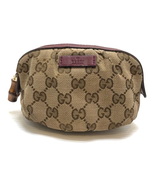 GUCCI（グッチ）GUCCI (グッチ) GG柄ポーチ ベージュの古着・服飾アイテム