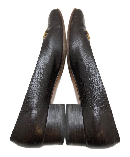 Salvatore Ferragamo（サルヴァトーレ フェラガモ）Salvatore Ferragamo (サルヴァトーレ フェラガモ) ガンチーニスクエアトゥパンプス ダークブラウン サイズ:37/6 1/2の古着・服飾アイテム