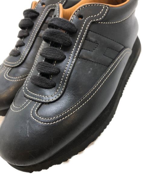 HERMES（エルメス）HERMES (エルメス) Hロゴレザースニーカー ブラック サイズ:36の古着・服飾アイテム