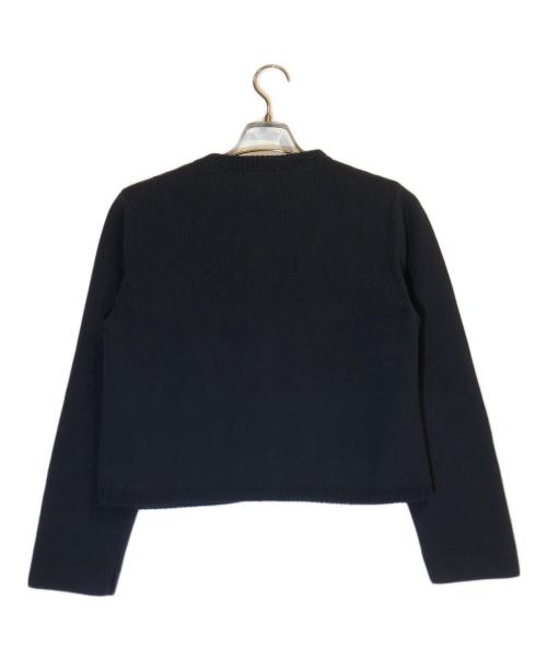 anuans（アニュアンス）anuans (アニュアンス) オリジナルボタンノーカラーニットジャケット ネイビー サイズ:Freeの古着・服飾アイテム