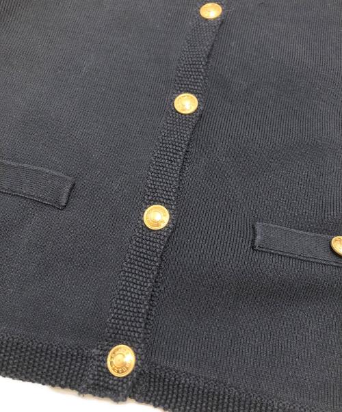 anuans（アニュアンス）anuans (アニュアンス) オリジナルボタンノーカラーニットジャケット ネイビー サイズ:Freeの古着・服飾アイテム