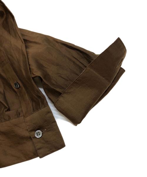 allureville（アルアバイル）allureville (アルアバイル) ナチュラルオーガンジーシャツブラウス ブラウン サイズ:2の古着・服飾アイテム